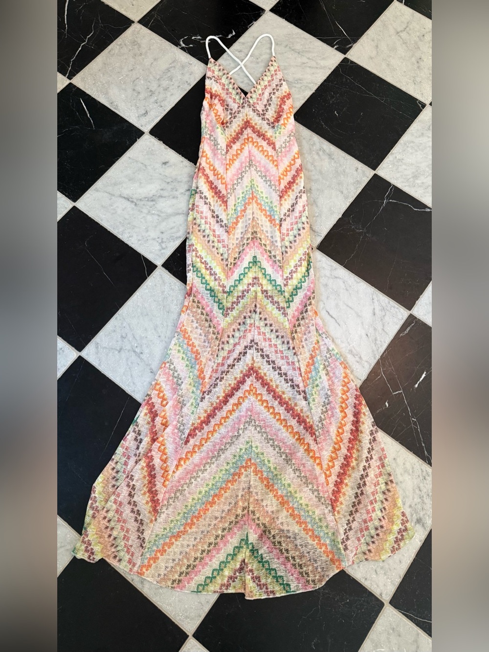 Women's Chevron Maxi Skirt - Multi Pastel Colors similar to Missoni
Brand new